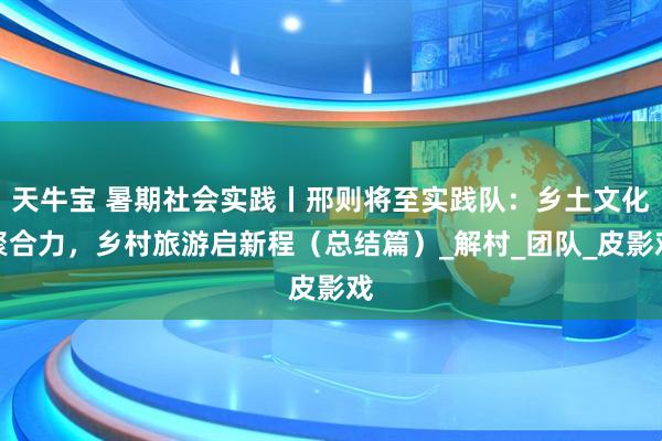 天牛宝 暑期社会实践丨邢则将至实践队:乡土文化聚合力,乡村旅游启新程(总结篇)_解村_团队_皮影戏